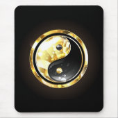 Goud Yin Yang op zwart Muismat (Voorkant)