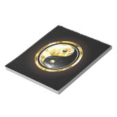 Goud Yin Yang op zwart Notitieblok (Linkerzijde)