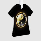 Goud Yin Yang op zwart Ornament (voorkant)