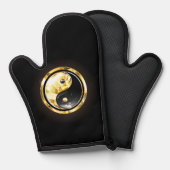 Goud Yin Yang op zwart Ovenwant (Voorkant / Achterkant)