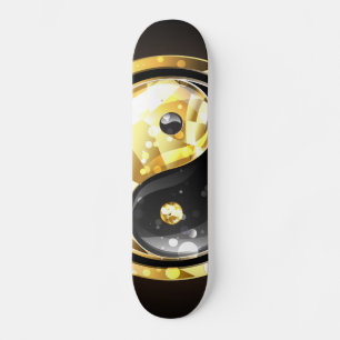 Goud Yin Yang op zwart Persoonlijk Skateboard
