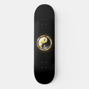 Goud Yin Yang op zwart Persoonlijk Skateboard