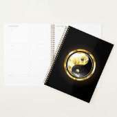Goud Yin Yang op zwart Planner (Display)