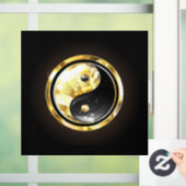 Goud Yin Yang op zwart Raamsticker (Huis)