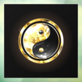 Goud Yin Yang op zwart Raamsticker (Vel 3)