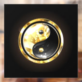 Goud Yin Yang op zwart Raamsticker (Vel 2)