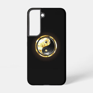 Goud Yin Yang op zwart Samsung Galaxy Hoesje