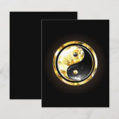 Goud Yin Yang op zwart Save The Date (Voorkant / Achterkant)