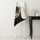 Goud Yin Yang op zwart Sherpa Deken (In situ)