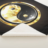 Goud Yin Yang op zwart Sherpa Deken (3/4)