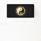 Goud Yin Yang op zwart Spandoek (Insitu)