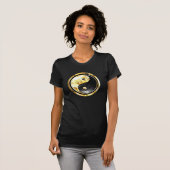 Goud Yin Yang op zwart T-shirt (Voorkant volledig)