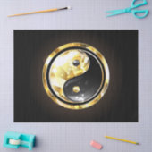 Goud Yin Yang op zwart Tissuepapier (Craft)