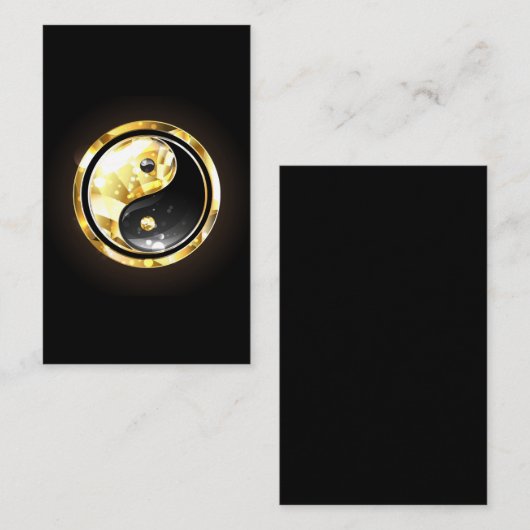 Goud Yin Yang op zwart Visitekaartje (Voorkant / Achterkant)
