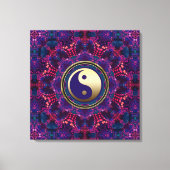 Goud Yin Yang Paarse Indigo Ocho Energy Mandala Canvas Afdruk (Voorkant)