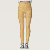 Goud Zandig Glitter Patroon Leggings (Voorkant)