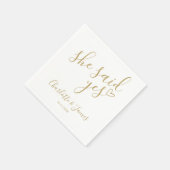 Goud: ze zei ja: liefdeshartsfeest servet (Hoek)