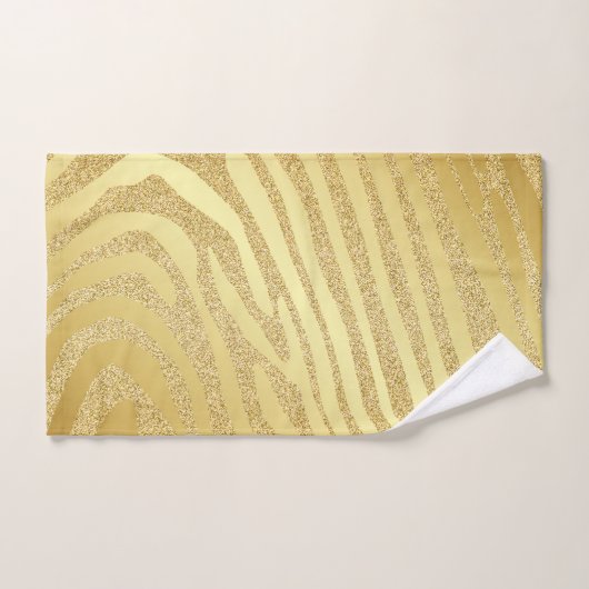 Goud Zebra-huidstrepen op goudglitter Bad Handdoek (Handdoek)