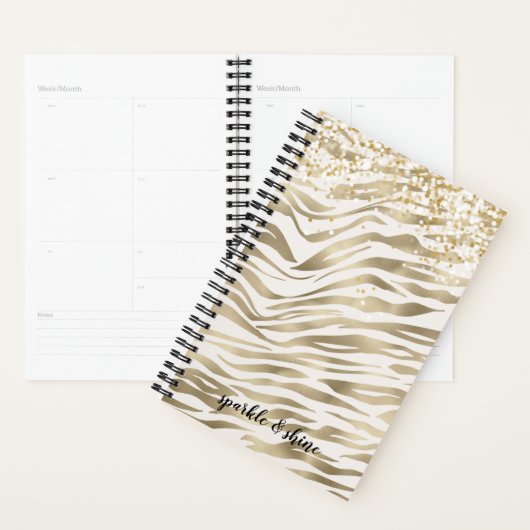Goud Zebraprint Confetti Planner (Display)