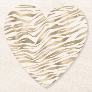 Goud zebraprint kartonnen onderzetters