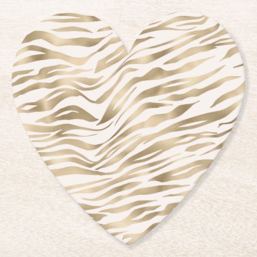 Goud zebraprint kartonnen onderzetters (Voorkant)