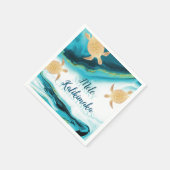 Goud Zee | Mele Kalikimaka | Kerstmis Servet (Hoek)