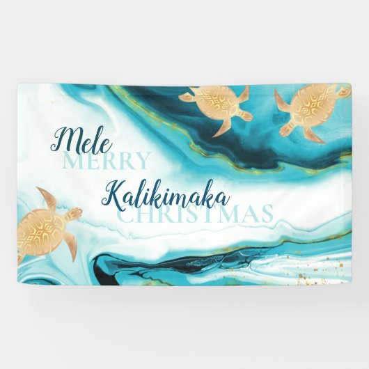 Goud Zee | Mele Kalikimaka | Kerstmis Spandoek (Horizontaal)