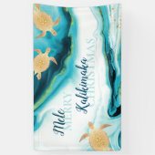 Goud Zee | Mele Kalikimaka | Kerstmis Spandoek (Verticaal)