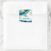 Goud Zee | Mele Kalikimaka | Kerstmis Vierkante Sticker (Tas)