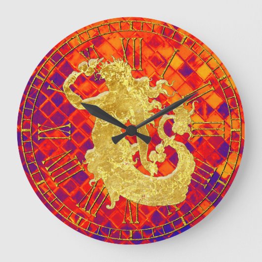 Goud  Zeemeermin zonneschijnglas voor Zeeen Grote Klok (Voorkant)