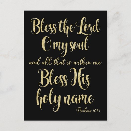 Goud Zegen de Heer Psalmen Bijbelvers Briefkaart (Voorkant)