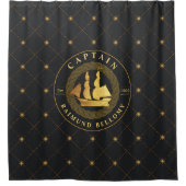 Goud Zeilschip Douchegordijn (Voorkant)