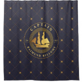 Goud Zeilschip Douchegordijn (Voorkant)