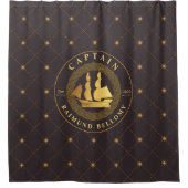 Goud Zeilschip Douchegordijn (Voorkant)