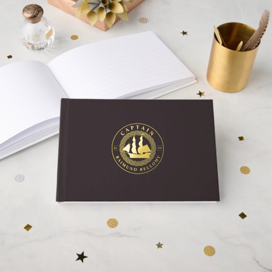 Goud Zeilschip Gastenboek (Voorkant open)