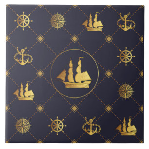 Goud Zeilschip Tegeltje