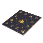 Goud Zeilschip Tegeltje (Zijkant)