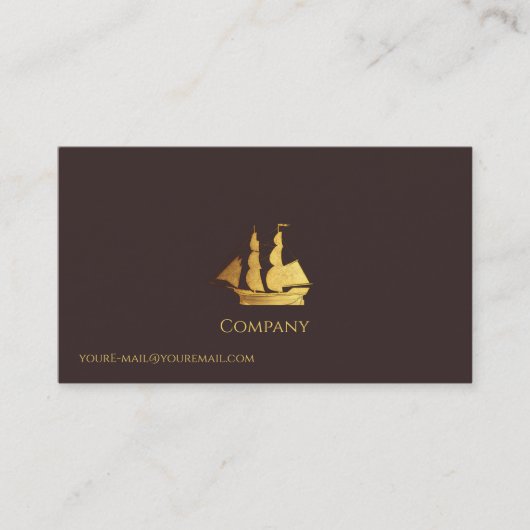 Goud Zeilschip Visitekaartje (Voorkant)