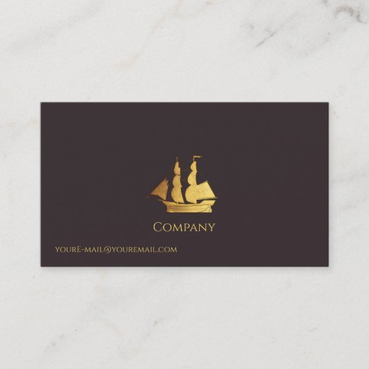 Goud Zeilschip Visitekaartje (Voorkant)