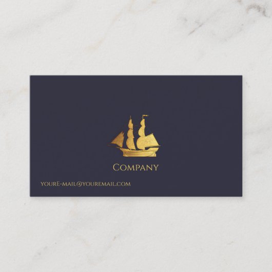 Goud Zeilschip Visitekaartje (Voorkant)