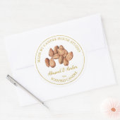 Goud Zelfgemaakt Amandelkaarsetiket | Wit Ronde Sticker (Envelop)