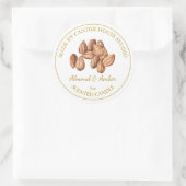 Goud Zelfgemaakt Amandelkaarsetiket | Wit Ronde Sticker (Tas)