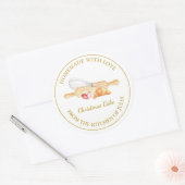 Goud Zelfgemaakt bakken Small Business Label | Wit (Envelop)