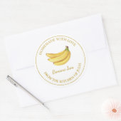 Goud Zelfgemaakt Banaan Jam Label | Wit (Envelop)