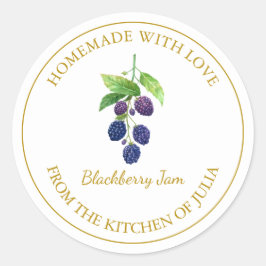 Goud Zelfgemaakt BlackBerry Jam Label | Wit