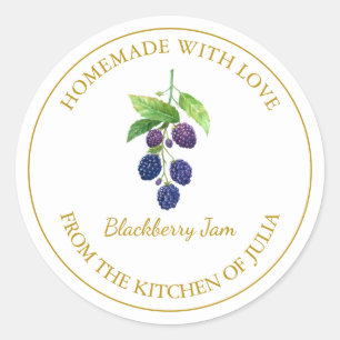 Goud Zelfgemaakt BlackBerry Jam Label   Wit