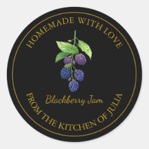 Goud Zelfgemaakt BlackBerry Jam Label | Zwart
