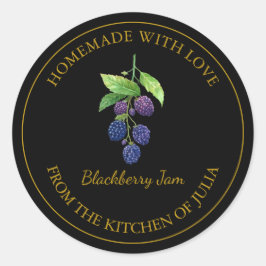 Goud Zelfgemaakt BlackBerry Jam Label | Zwart