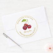 Goud Zelfgemaakt Cherry Jam Label | Wit (Envelop)