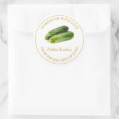 Goud Zelfgemaakt courgette augurk label | Wit (Tas)